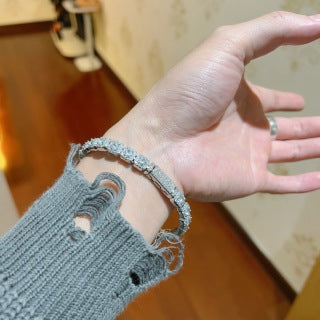 Bvlgari White Gold Crystal Tennis Bracelet – Elegant Luxury Jewelry