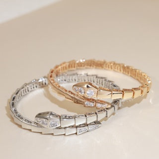Bvlgari Geometric Link Crystal Bracelet – Elegant Luxury Jewelry