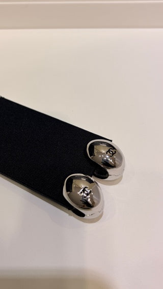 Chanel Modern Oval Statement Earrings