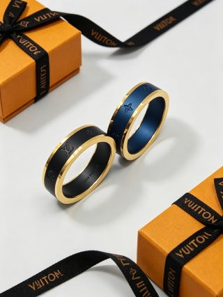 Louis Vuitton Midnight Monogram Edge Band Ring