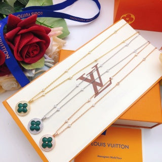 Louis Vuitton Emerald Clover Charm Chain Necklace
